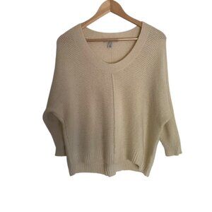 Autumn Cashmere Cream High Low Hem Sweater Medium